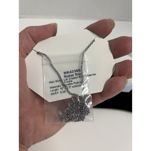 Bomb Party NEW OG Necklace “Rooted Rise” Blue Ice Crystal/ Hematite NK43396 - Picture 5 of 8